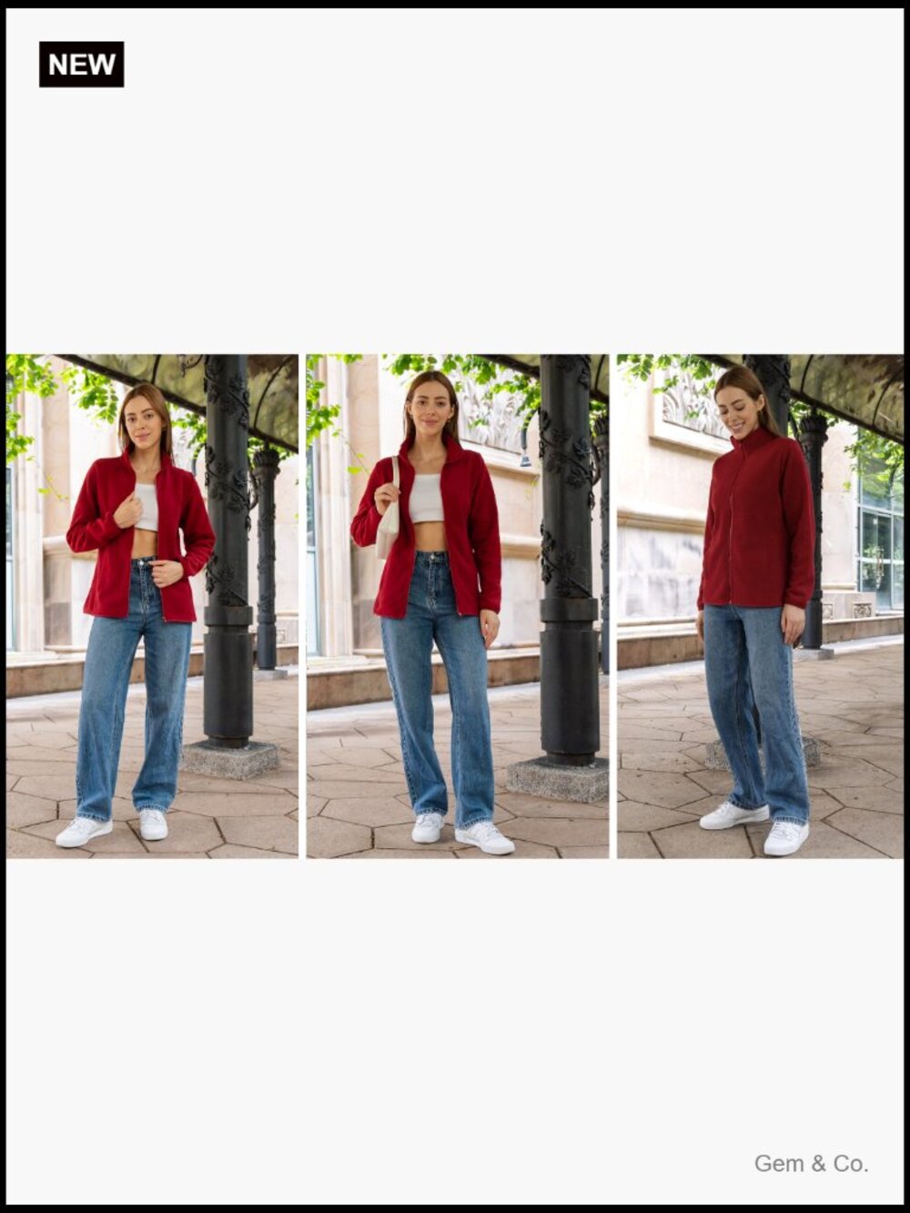 Lightweight Full Zip Fleece Jacket with Pockets Long Sleeve Warm Fall Outwear - Picture 7 of 7